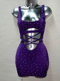 Rhinestone Purple Dress
