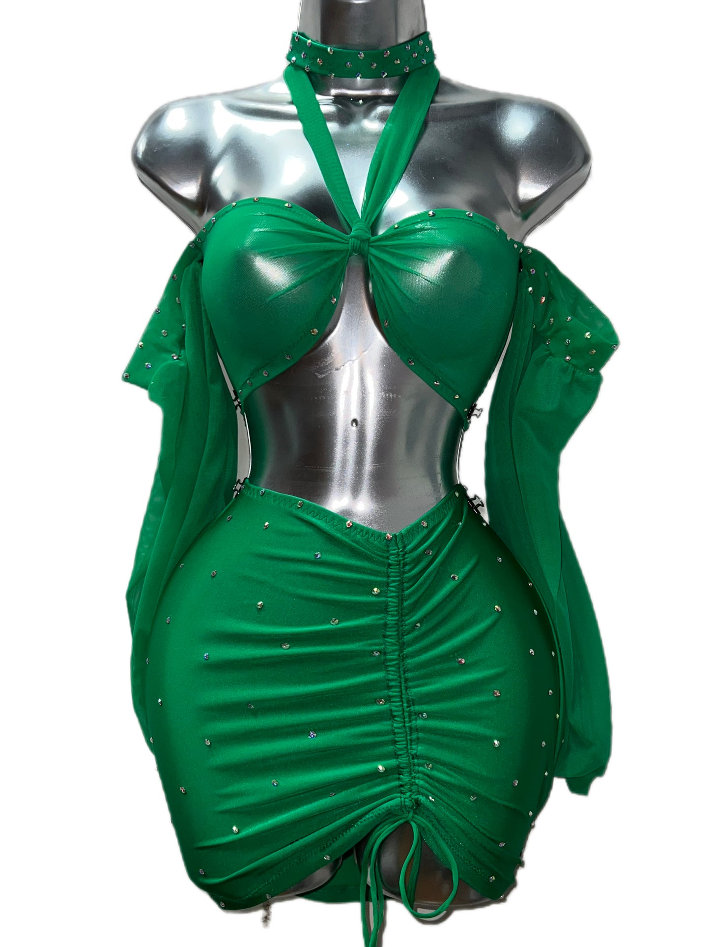 GREEN SKIRT SET