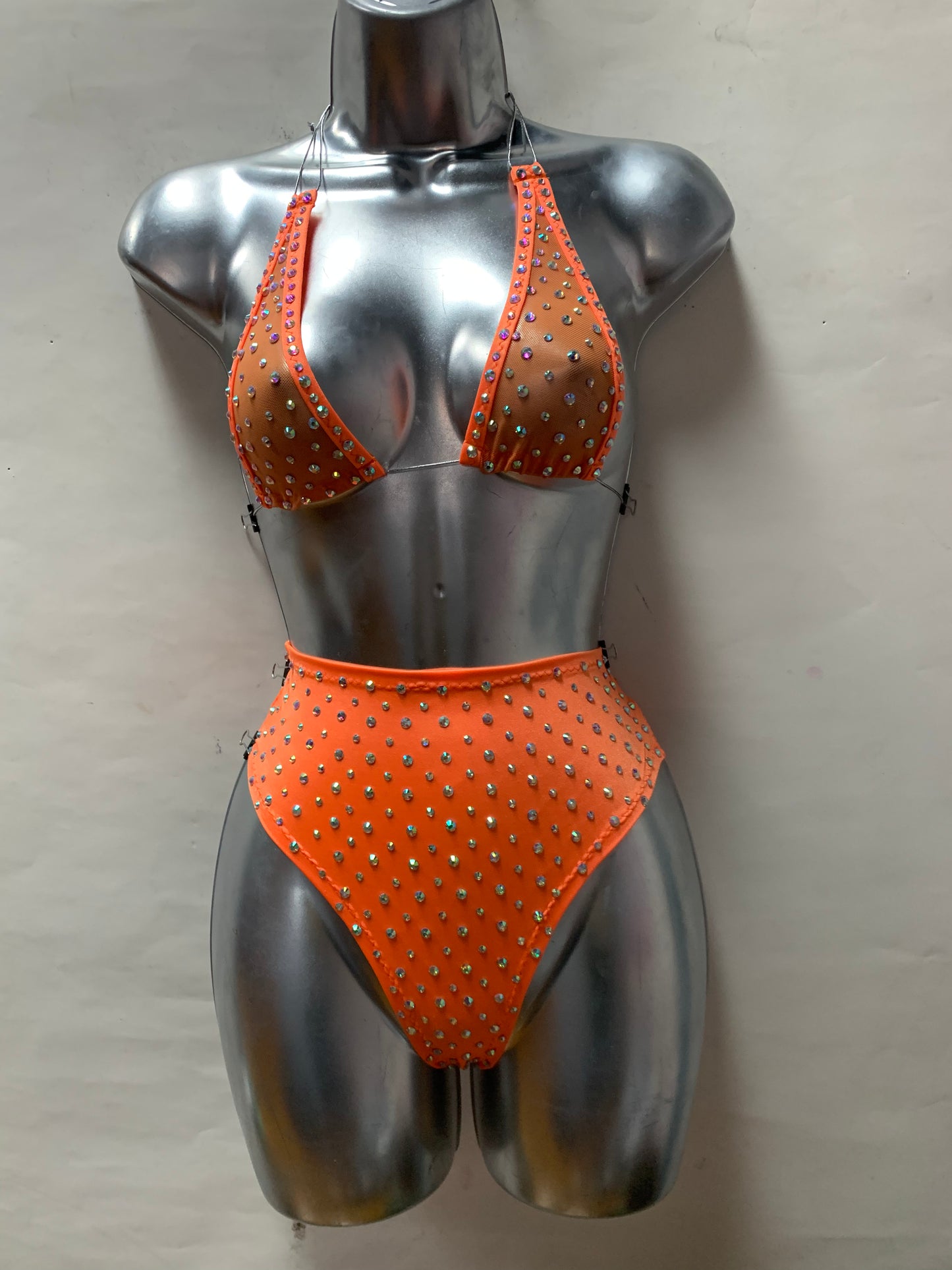 ORANGE HIGH WAIST TWO PIECE