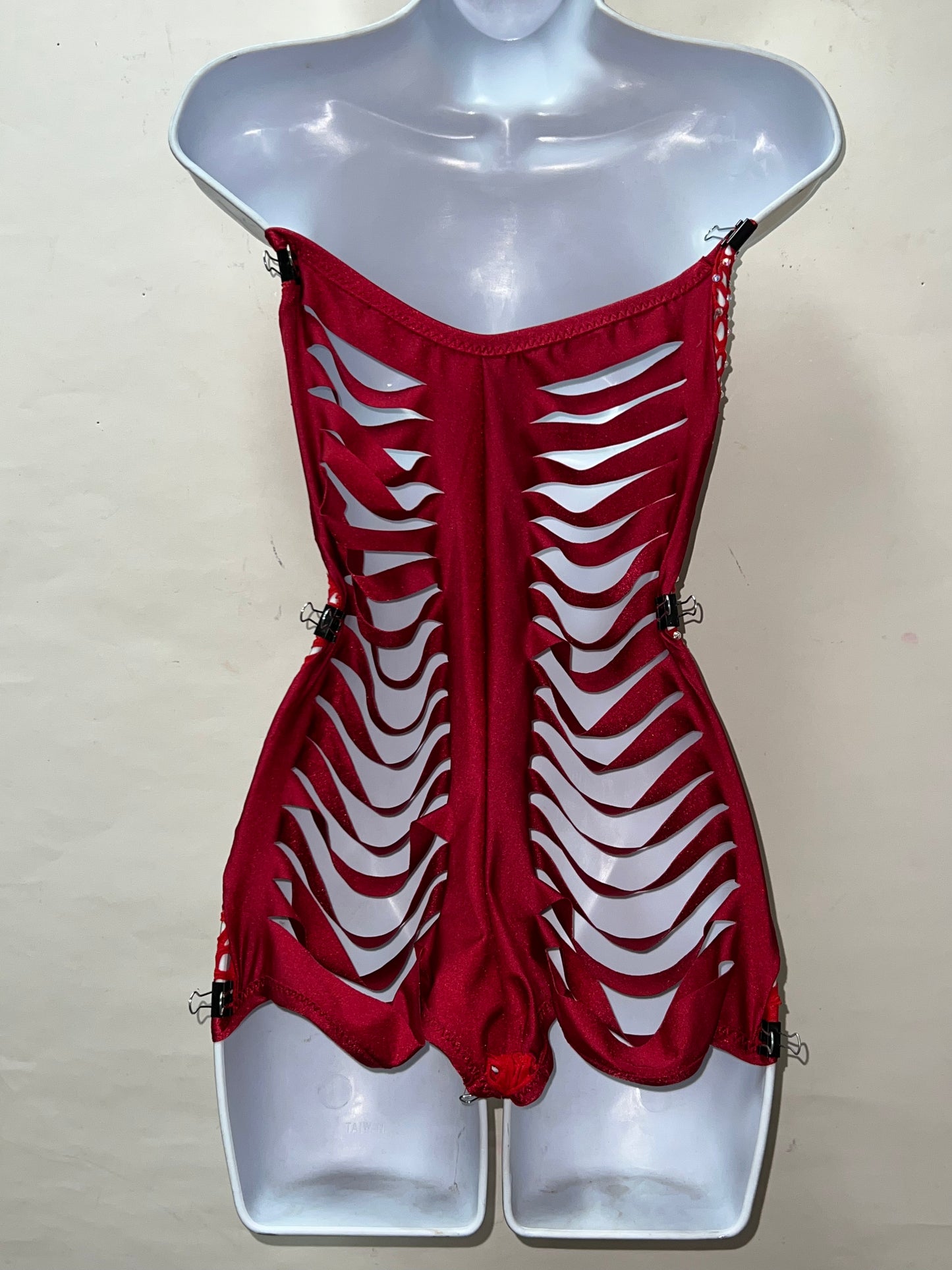 One Piece Rhinestone Fishnet