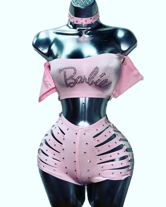 Three Piece Slit Short Set