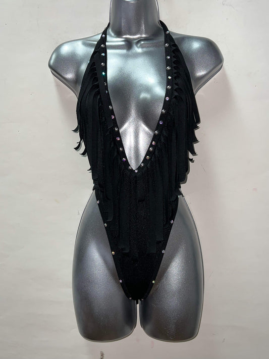 BLACK ONE PIECE FRINGE
