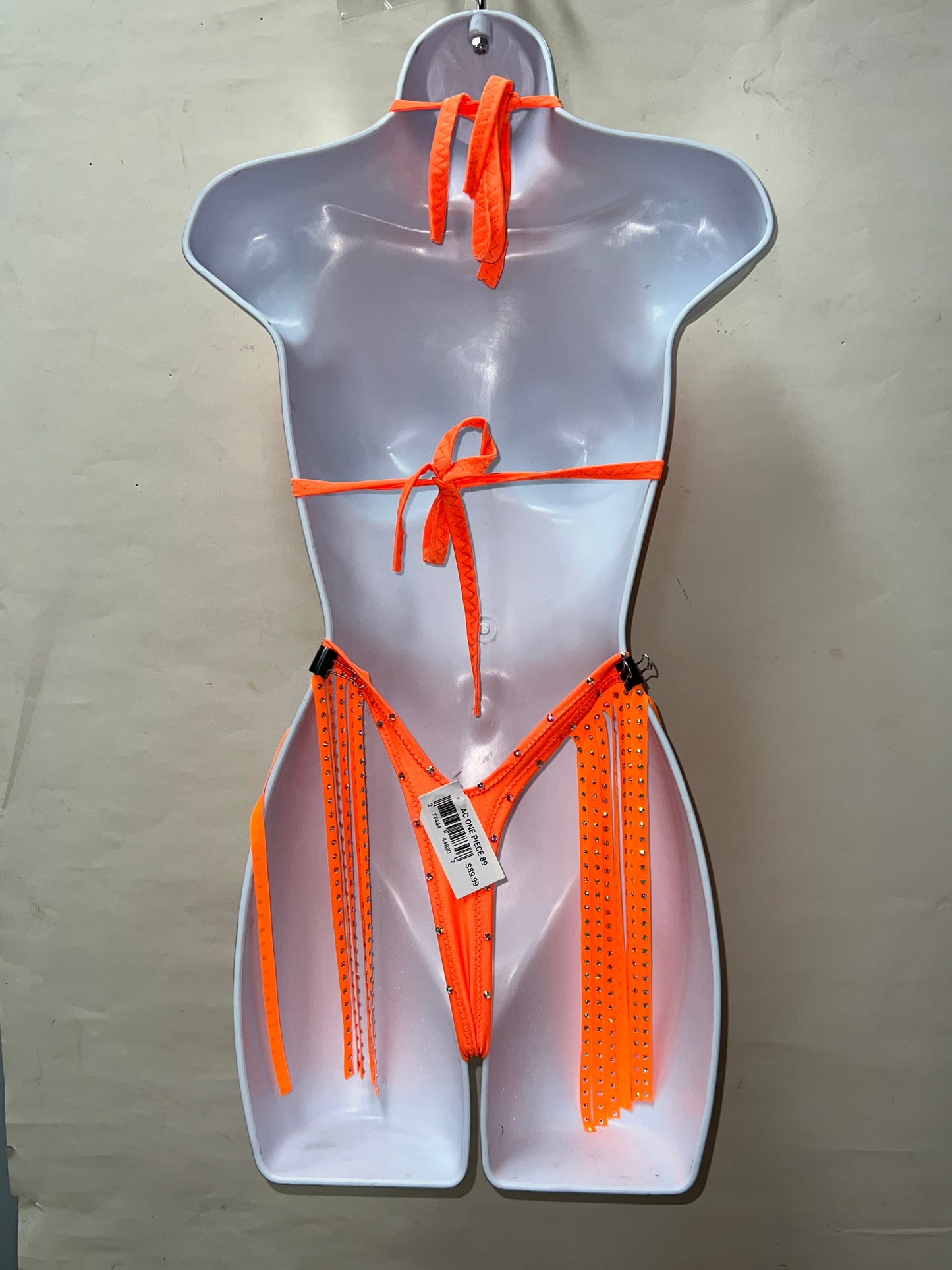 Two Piece Orange Fringe Set