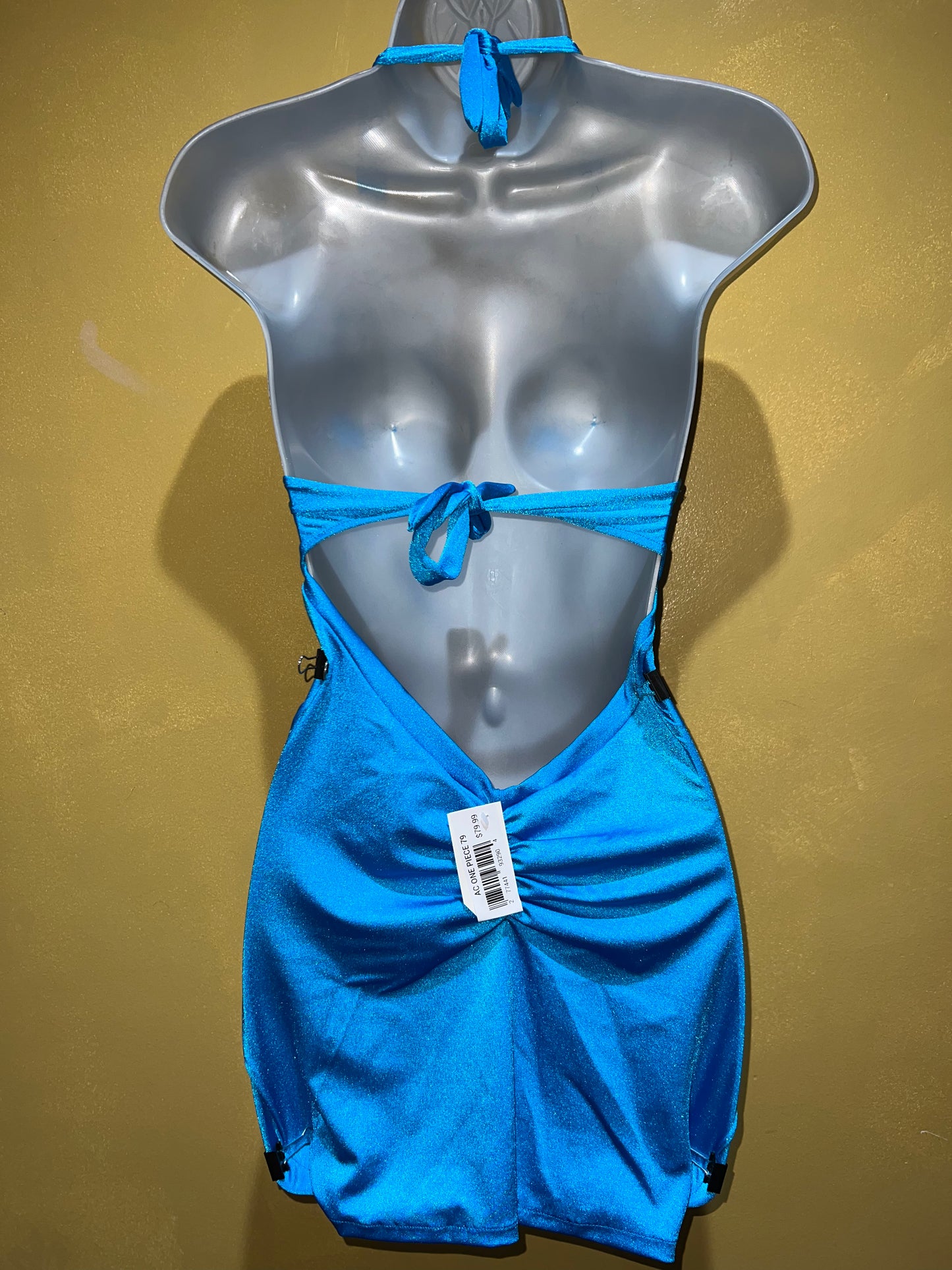 Blue Rhinestone Triangle Top Mini
