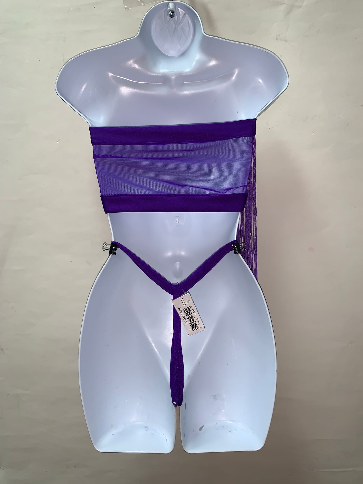PURPLE FRINGE TWO PIECE WITH RHINESTONES
