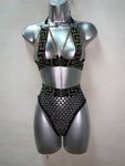 TWO PIECE BLACK AND GOLD SET