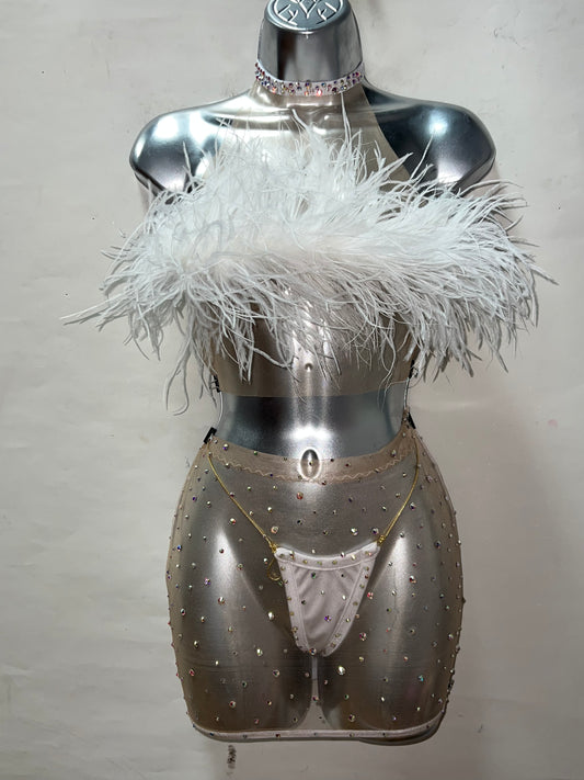 Three Piece Ostrich Feather Set