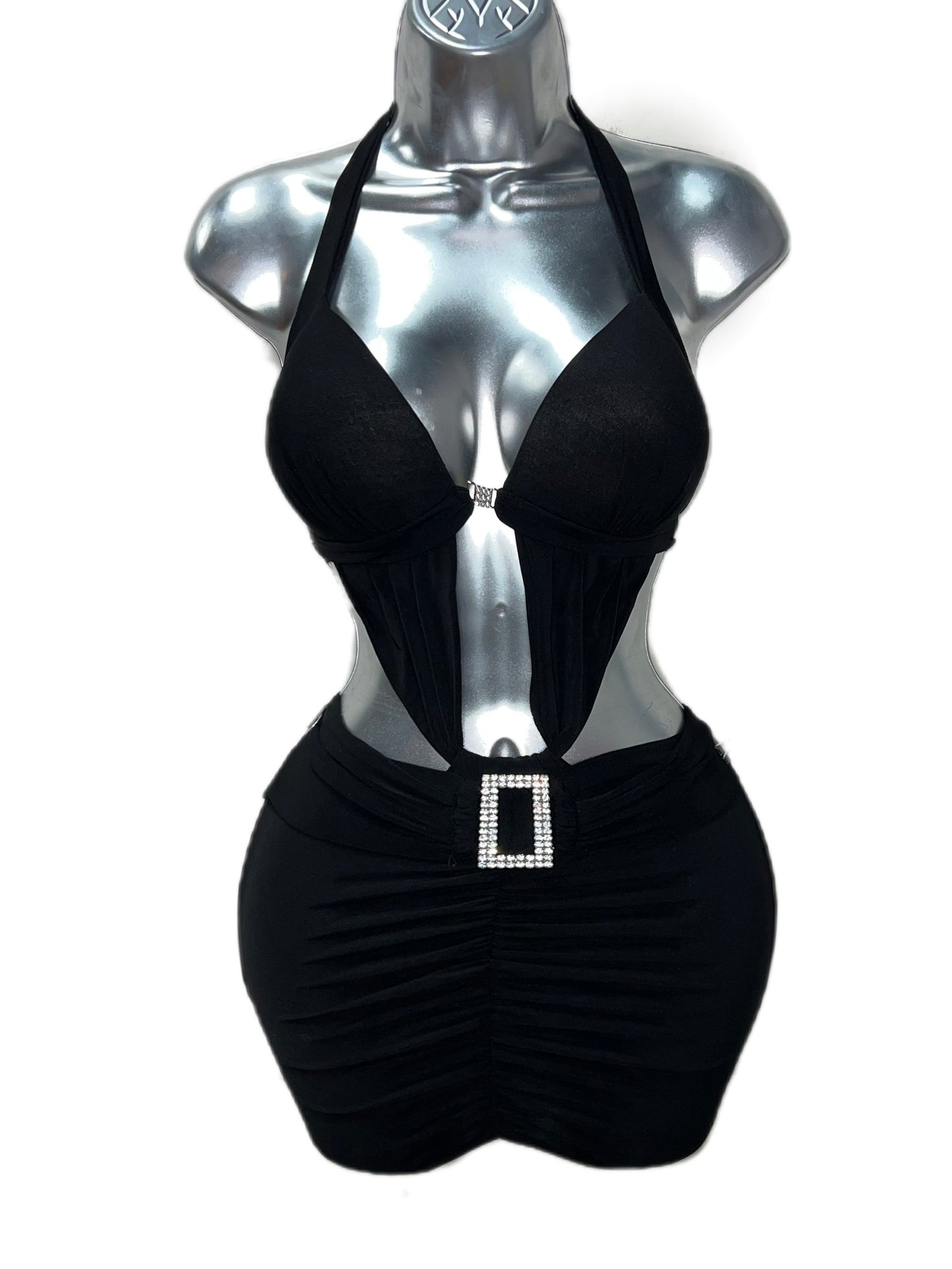 Black Rhinestone Dress