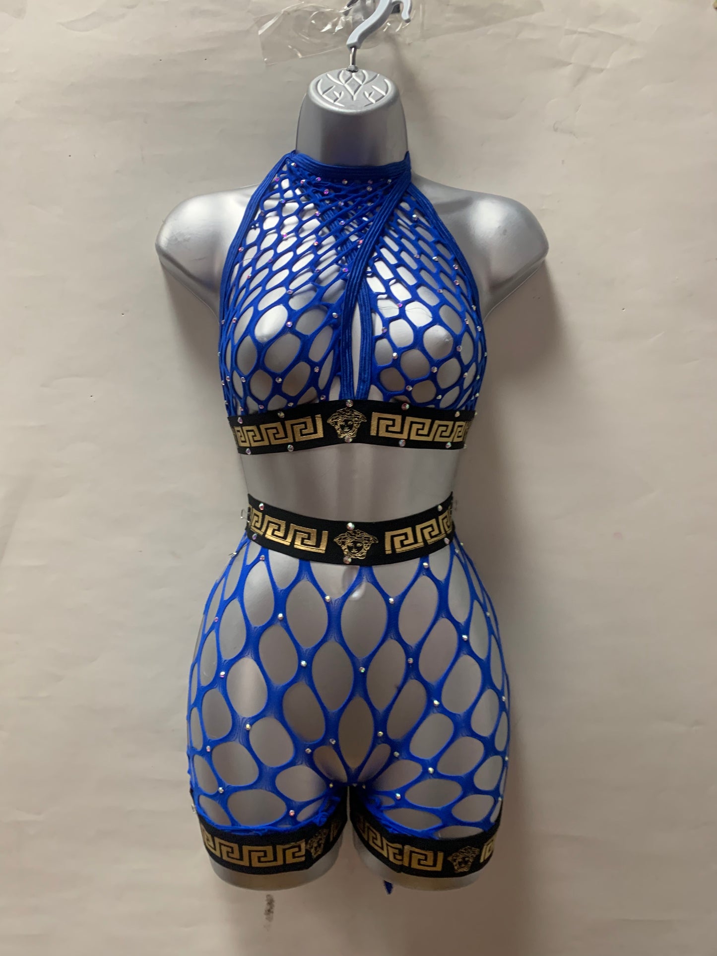 Blue Two Piece Short Set