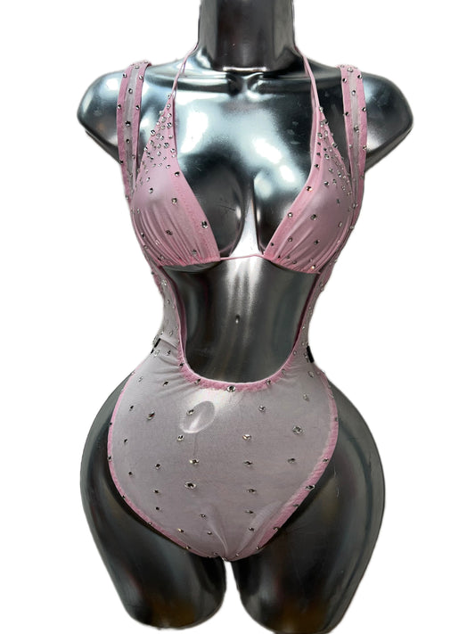 BABY PINK MESH TWO PIECE SET