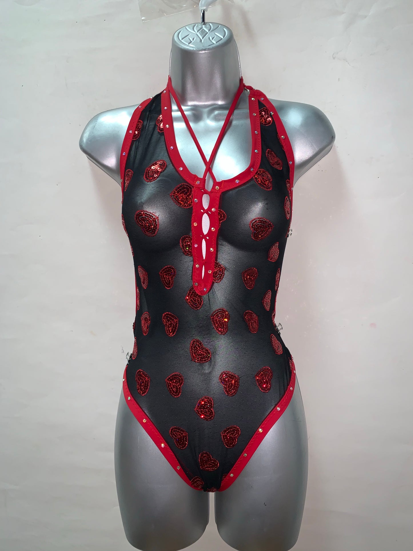 RED AND BLACK ONE PIECE