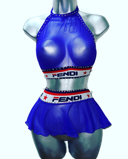 Two Piece Purple Mesh Set