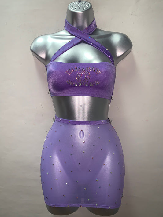 Two Piece Lavender Skirt Set