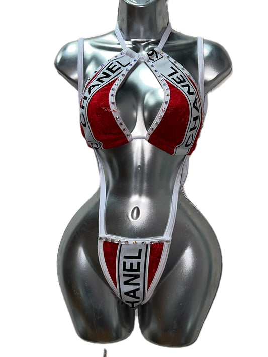 SLING SHOT TWO PIECE RED AND WHITE