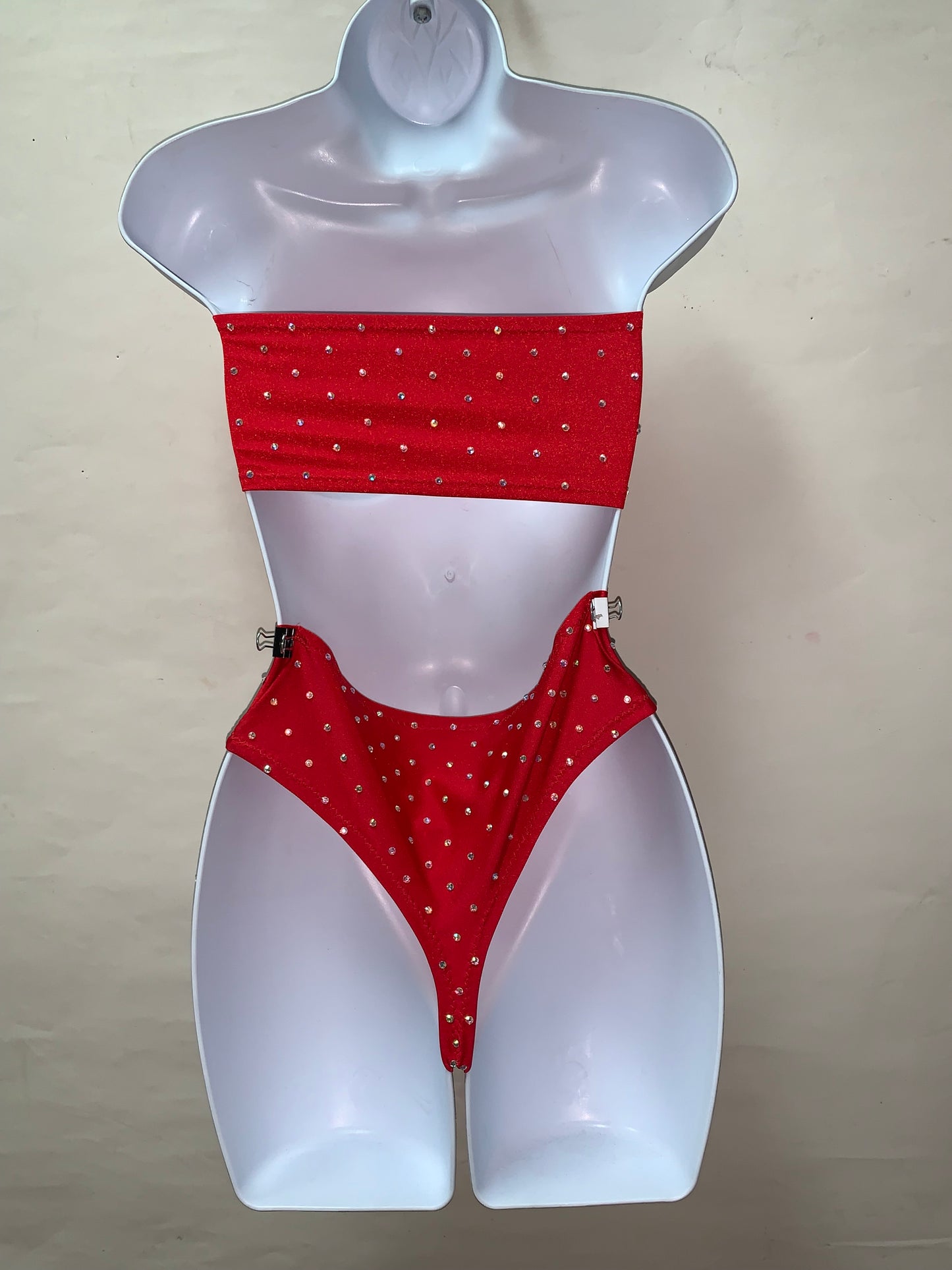 RED HIGH WAIST TWO PIECE