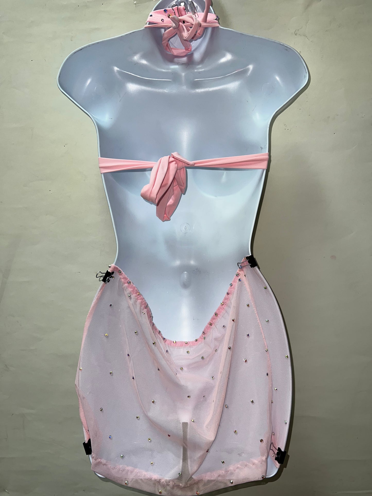 Three Piece Pink Bra Set