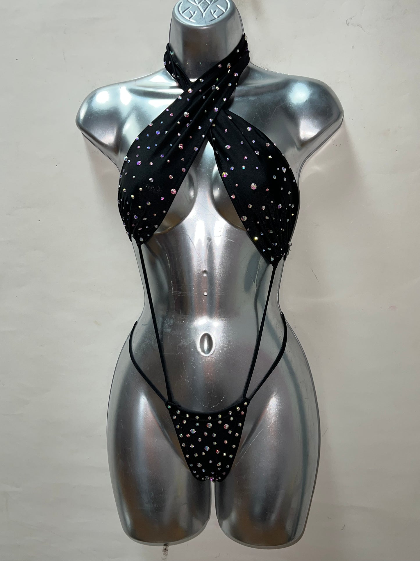 Black Rhinestone Slingshot