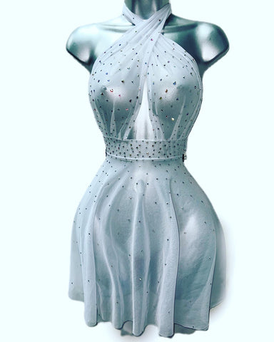 Marilyn Rhinestone Mesh Dress
