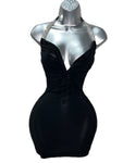 Rhinestone Black Dress