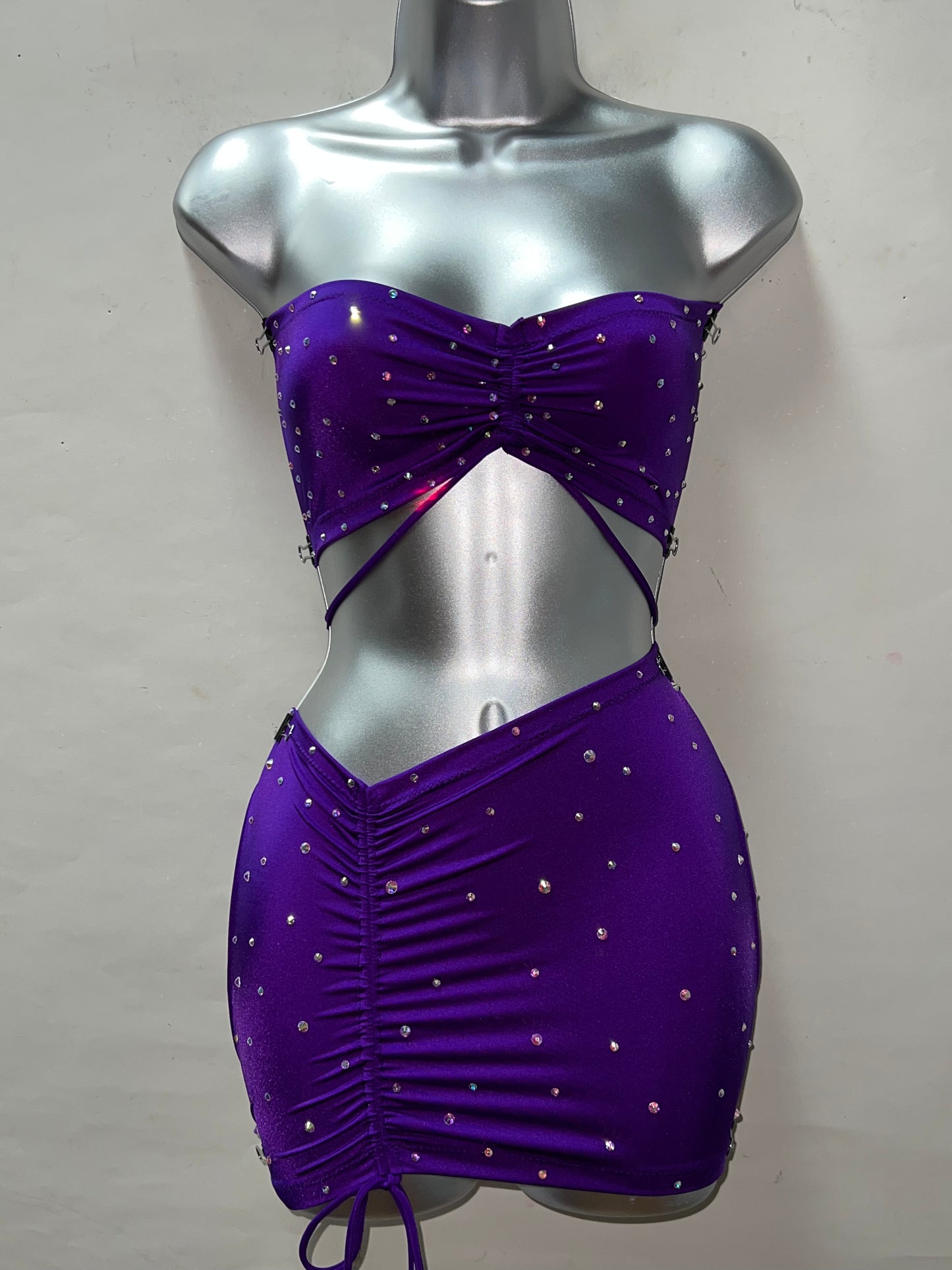 Two Piece Purple Skirt Set