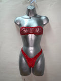 RED FISHNET TWO PIECE