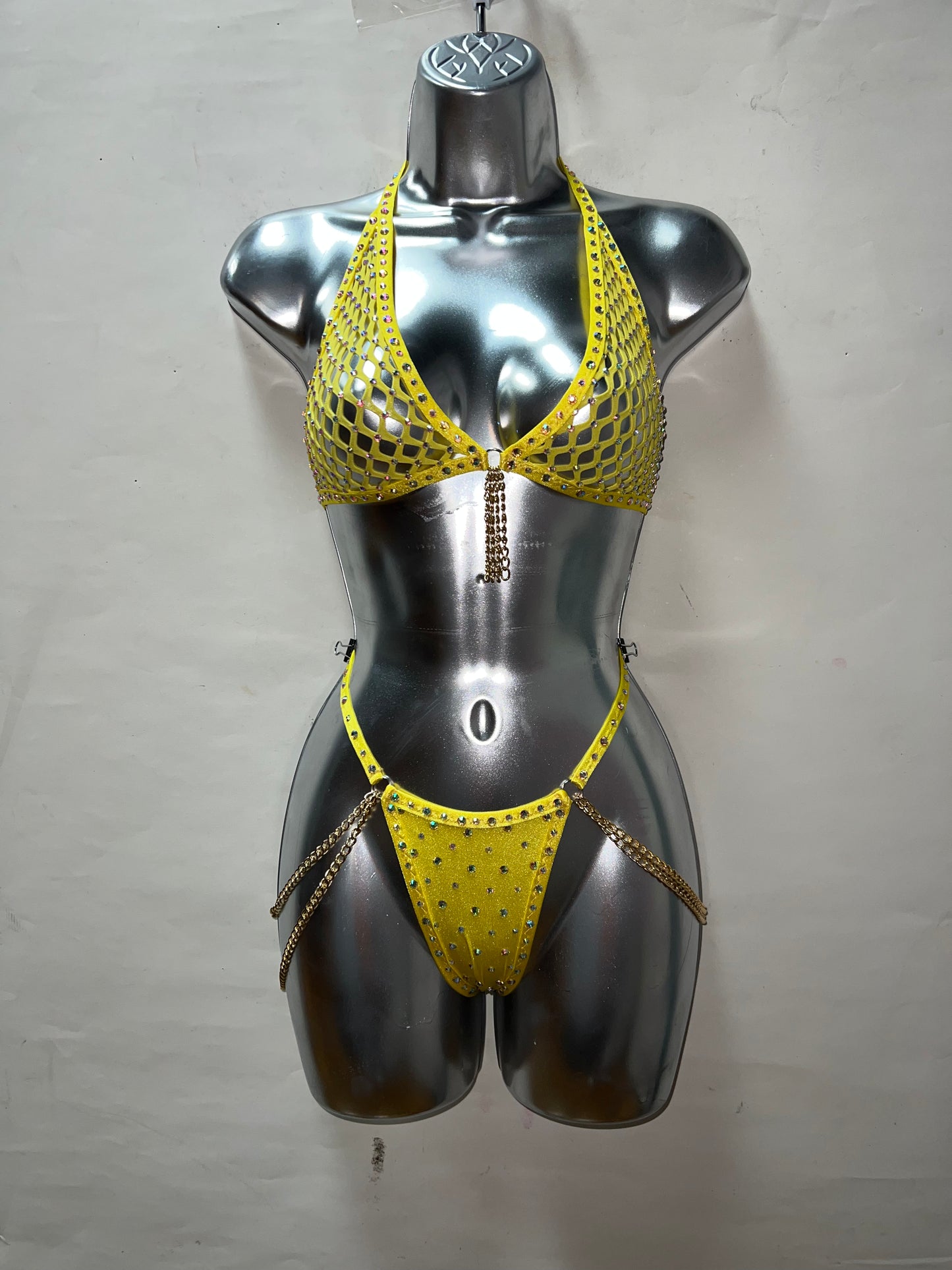 Two Piece Chained Yellow Set