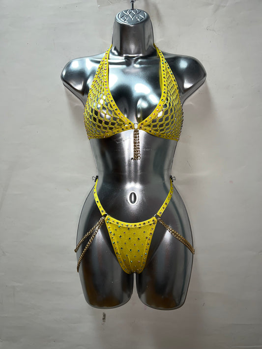 Two Piece Chained Yellow Set