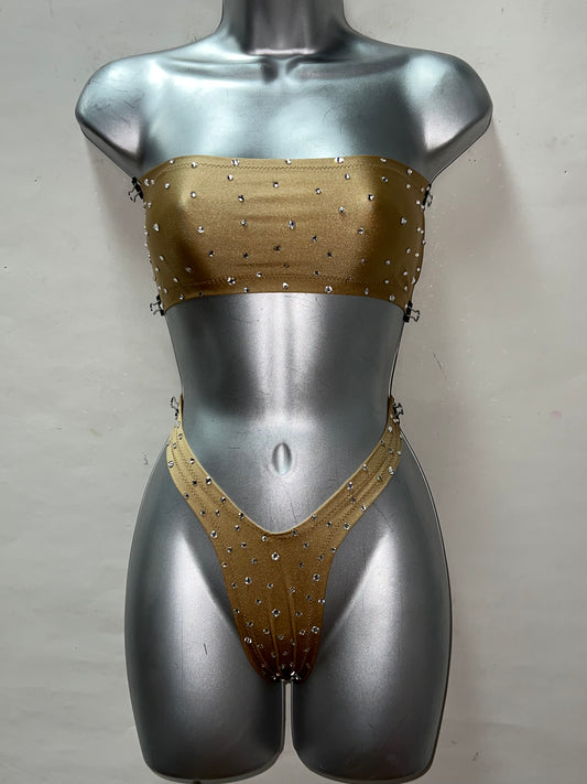 Two Piece Nude Lycra Set