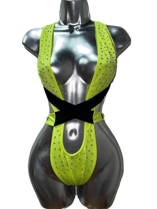 YELLOW AND BLACK ONE PIECE