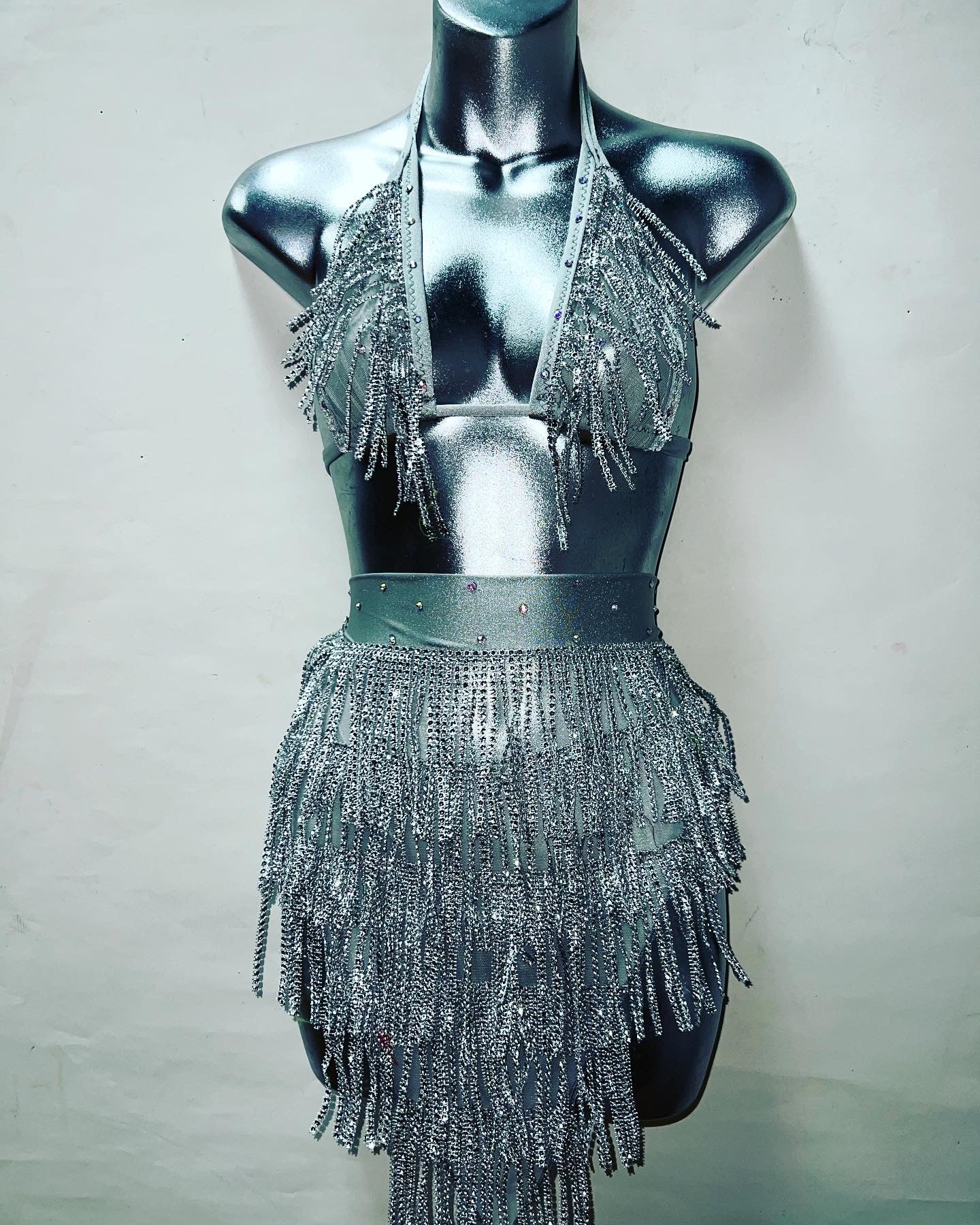 Two Piece Fringe Skirt Set