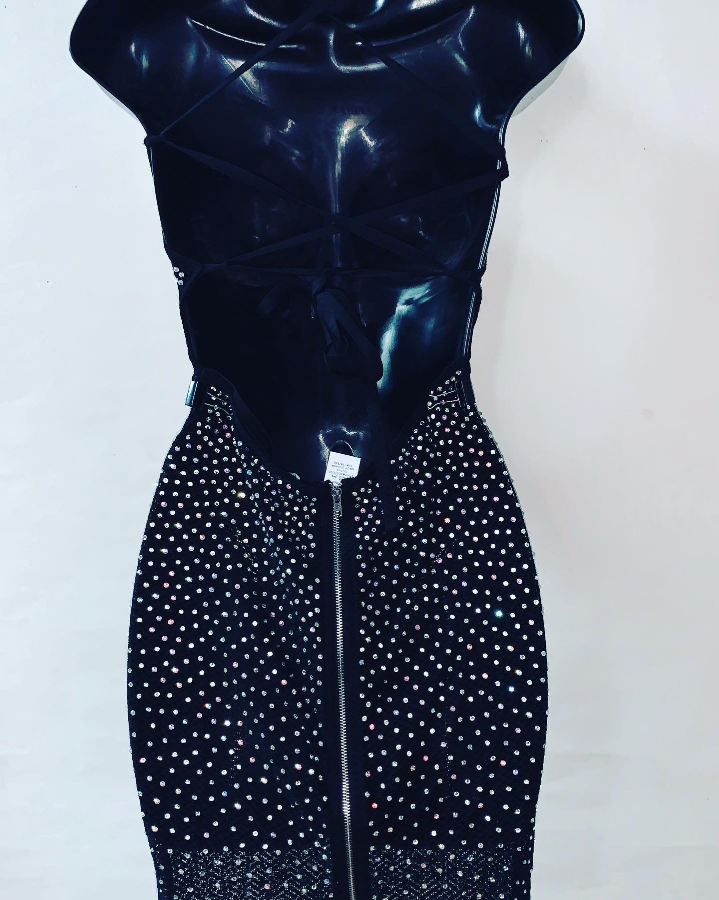 Rhinestone Mesh Dress