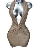Open Scrunched Nude Dress