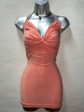 Rhinestone Peach Dress