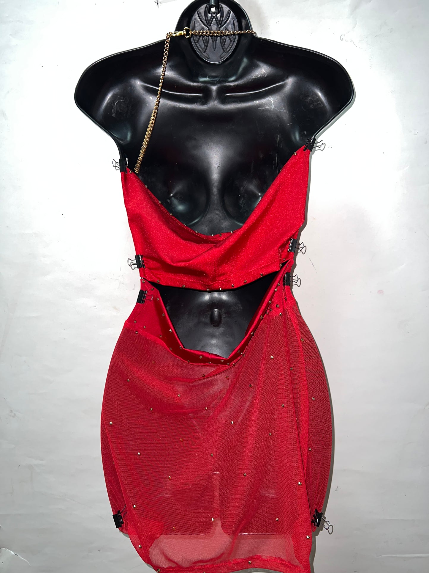 Two Piece Red Skirt Set