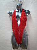 RED FRINGE ONE PIECE