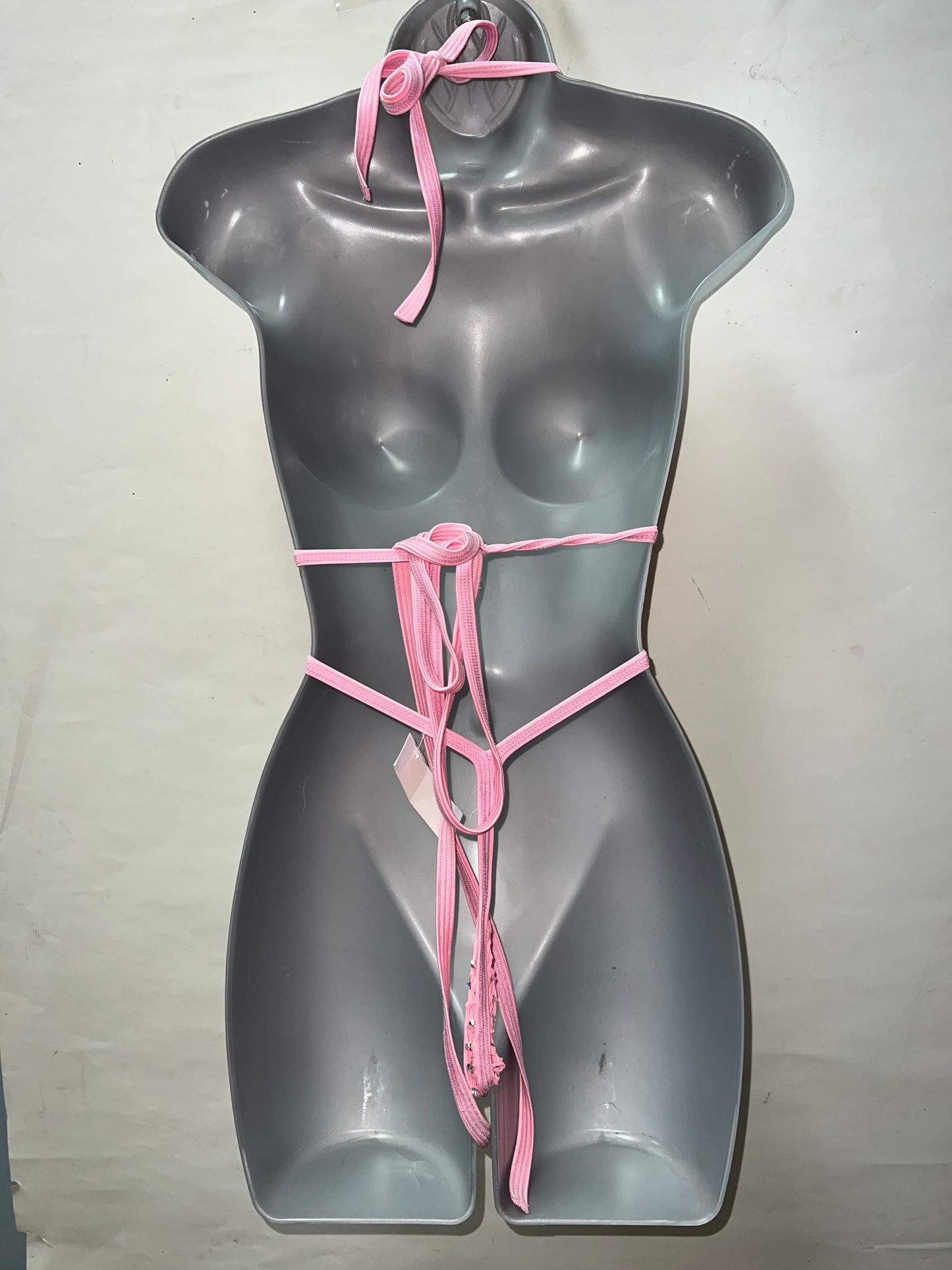 One Piece Pink Rhinestone Ensemble