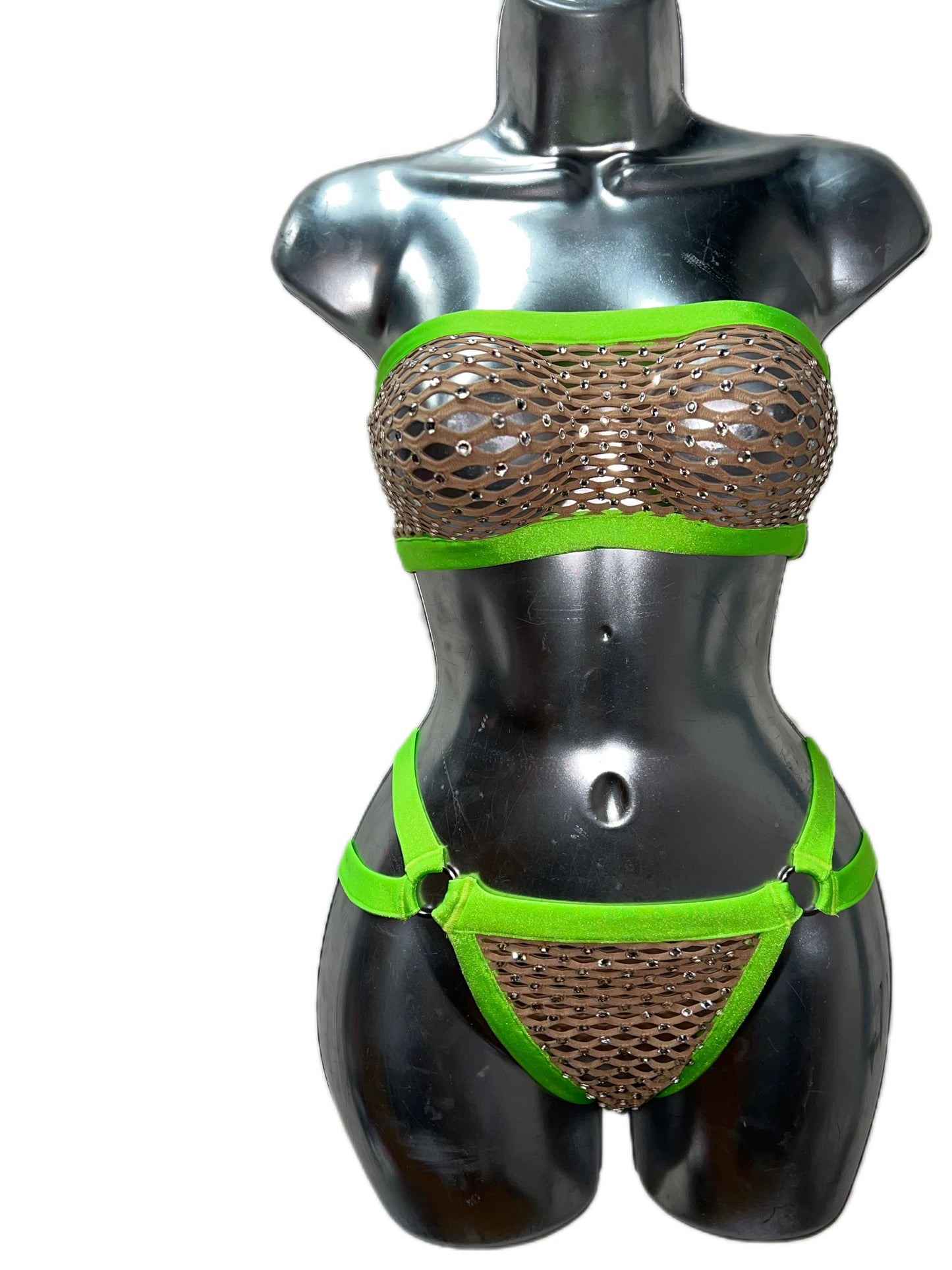 NUDE NEON GREEN TWO PIECE