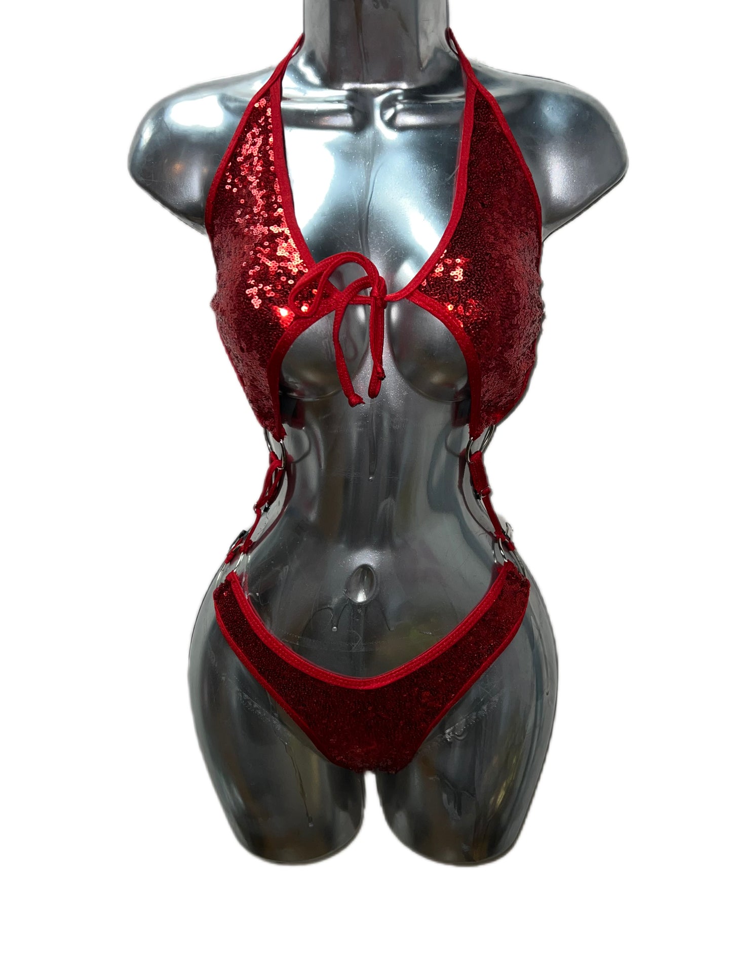 RED SEQUIN ONE PIECE