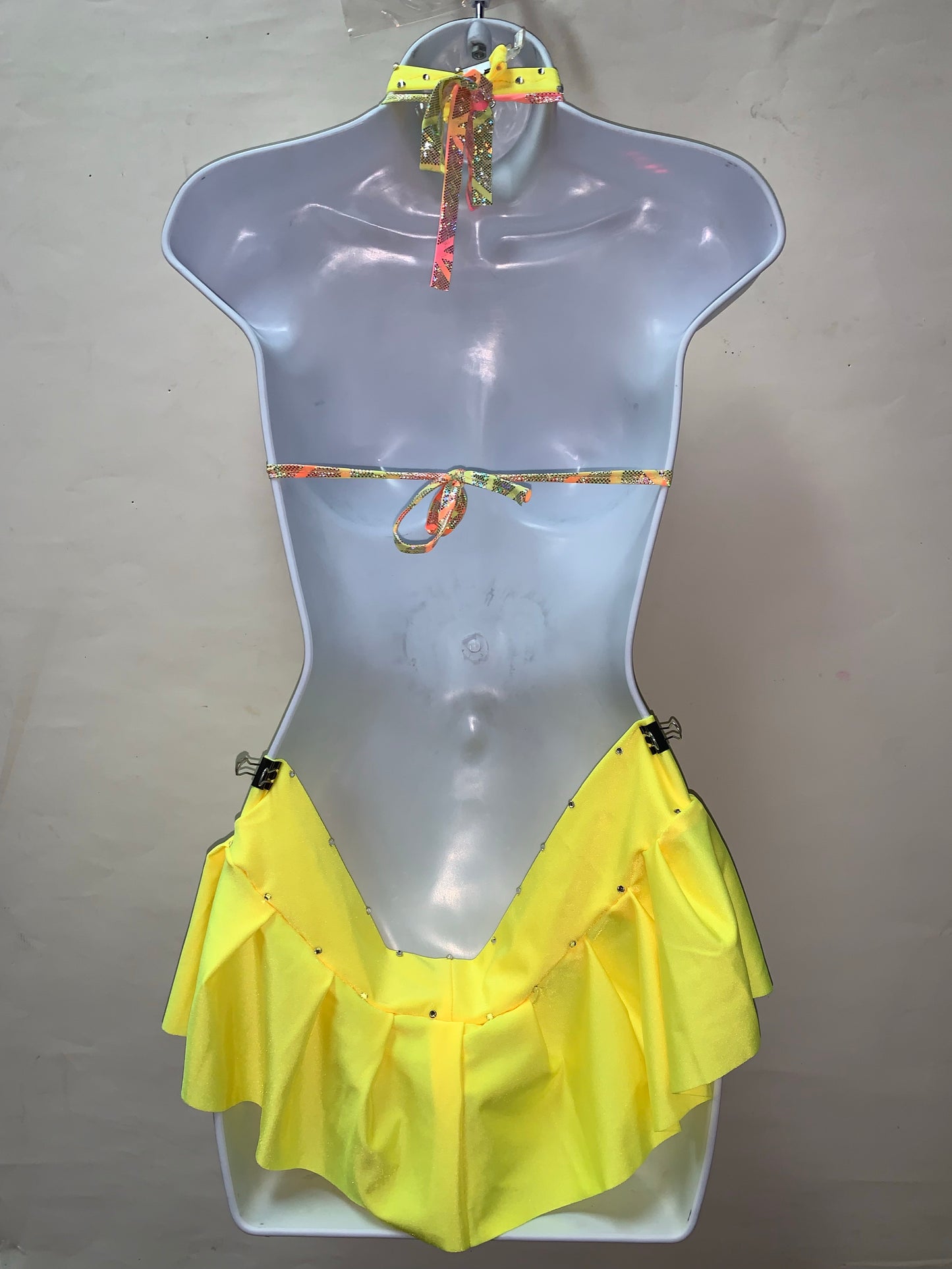 3PC RHINESTONE FRINGE SKIRT SET