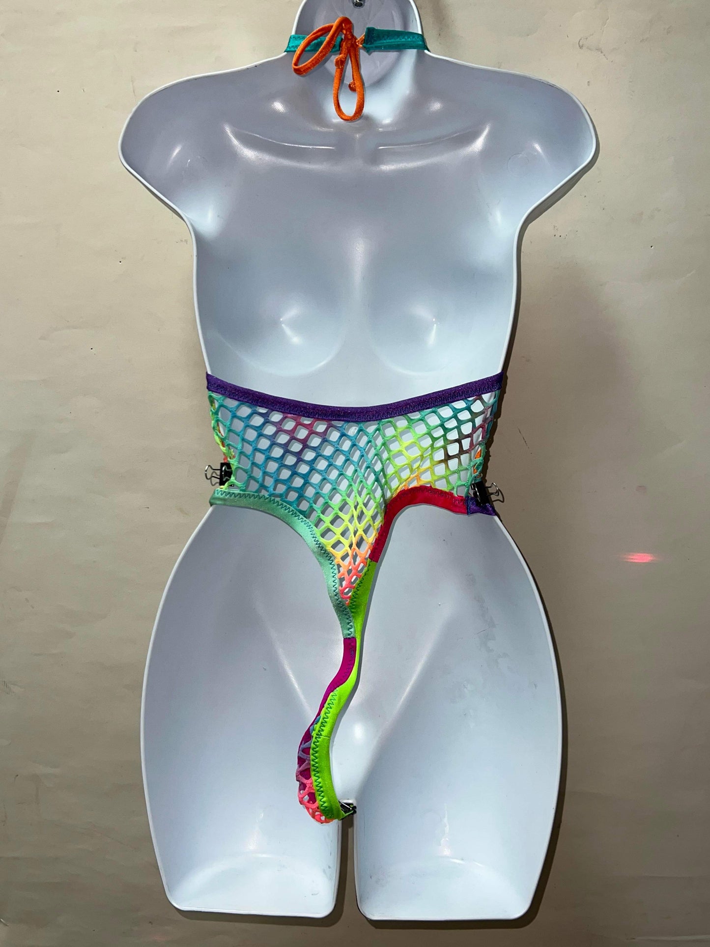 RAINBOW FISNET BODYSUIT