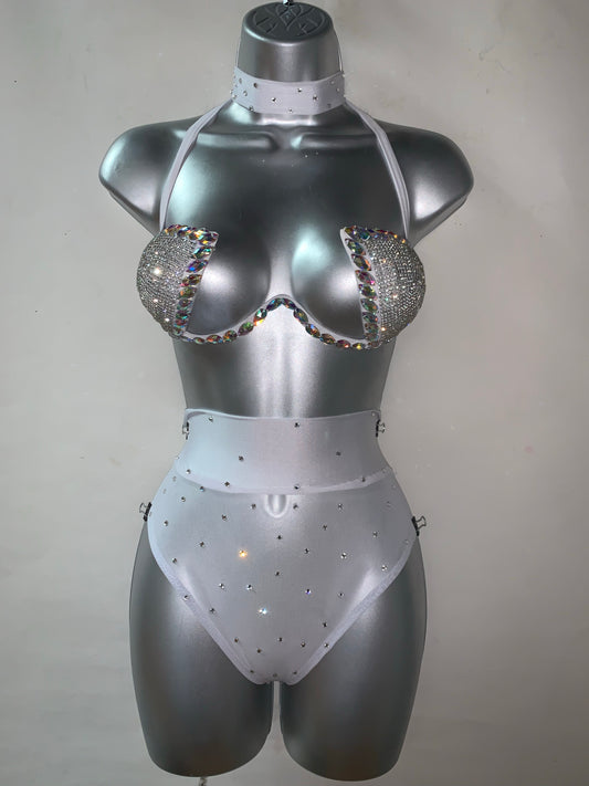 Two Piece Rhinestone Short Set