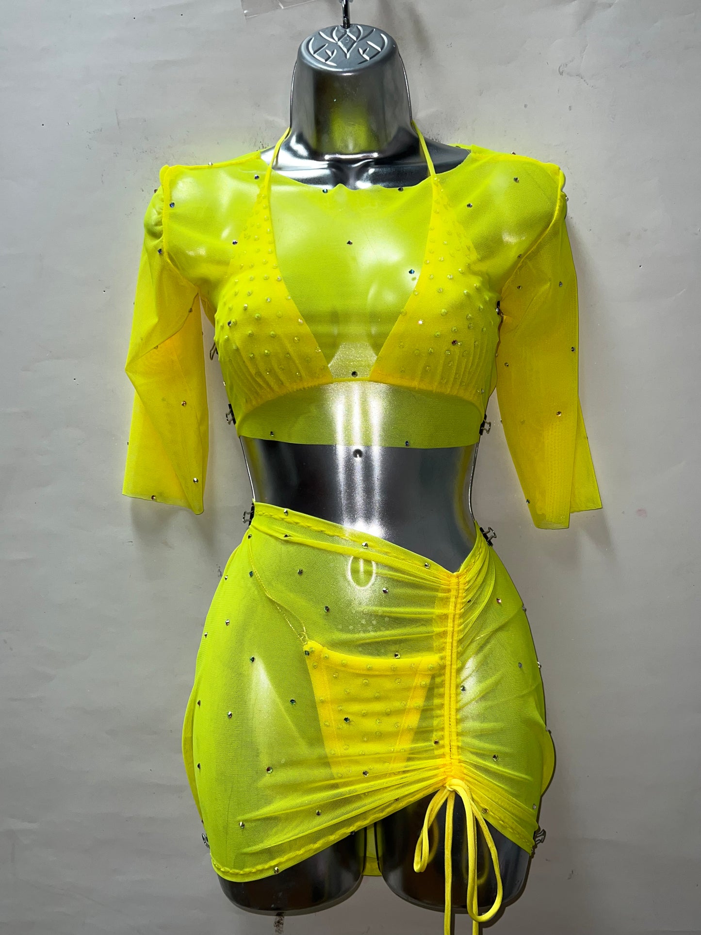 Four Piece Yellow Skirt Set