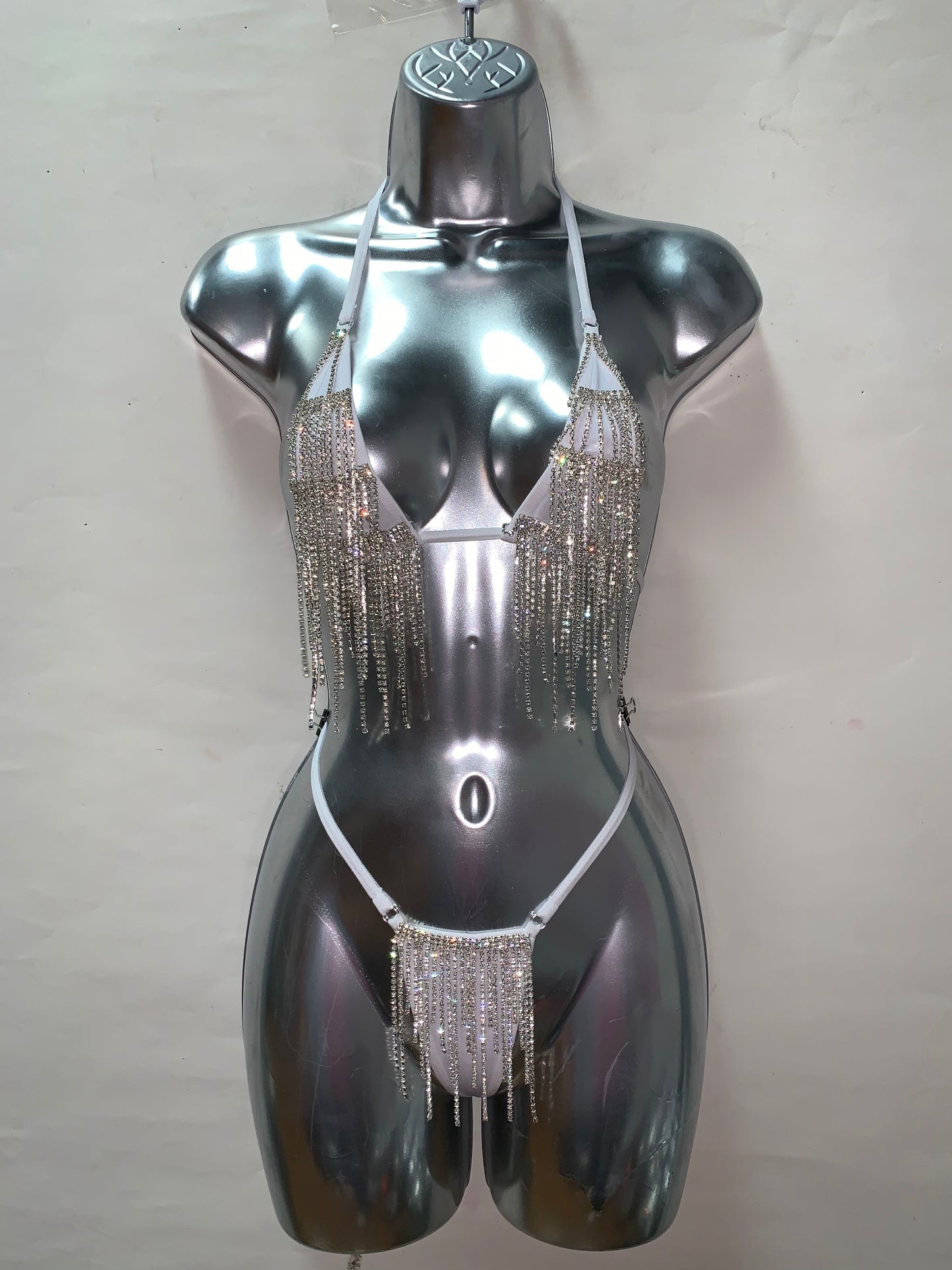 2PC RHINESTONE FRINGE