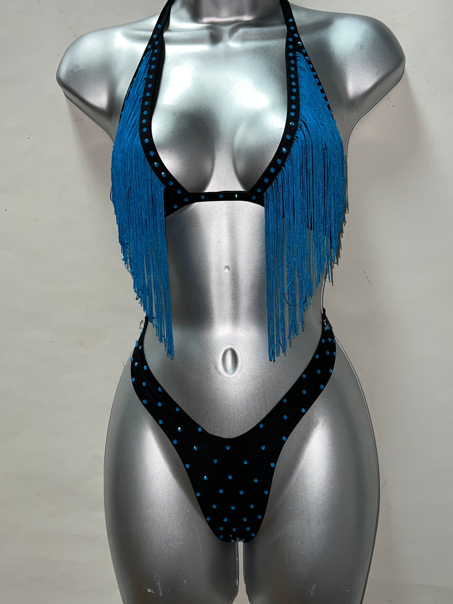 Two Piece Blue Fringe Set