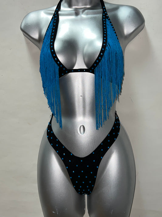 Two Piece Blue Fringe Set