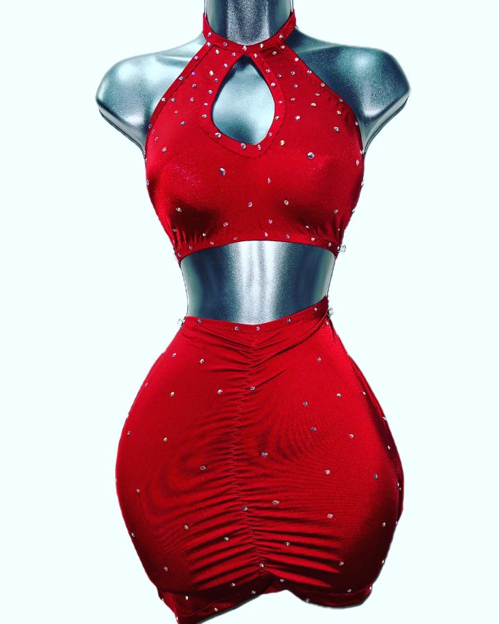 RED SKIRT SET