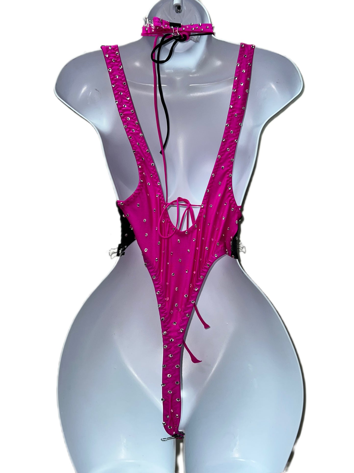 BLACK AND PINK TWO PIECE