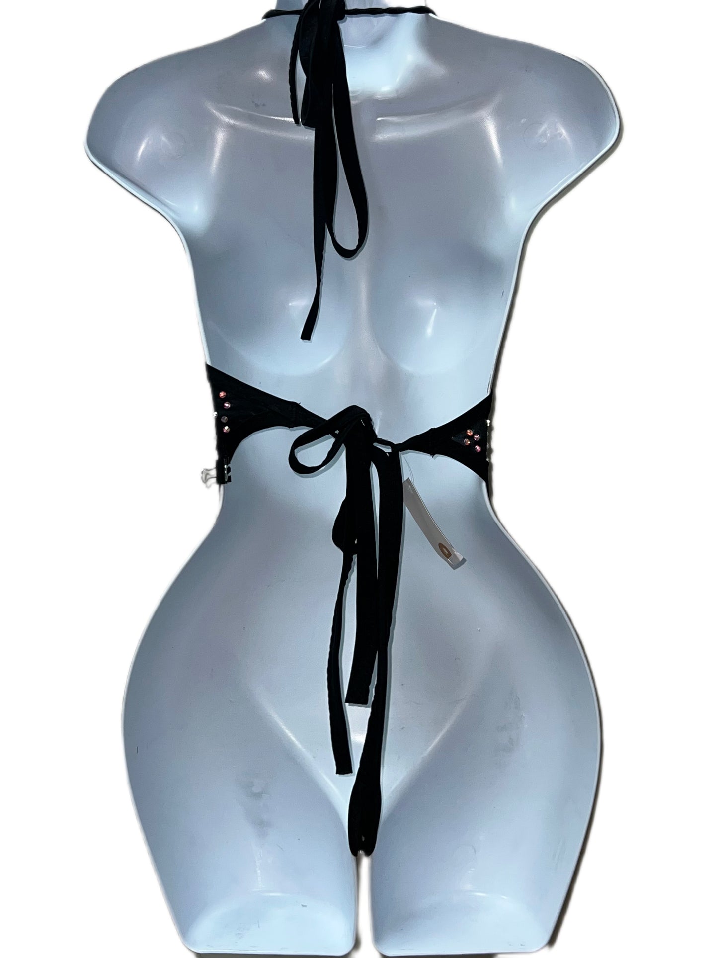 BLACK RHINESTONE BODYSUIT