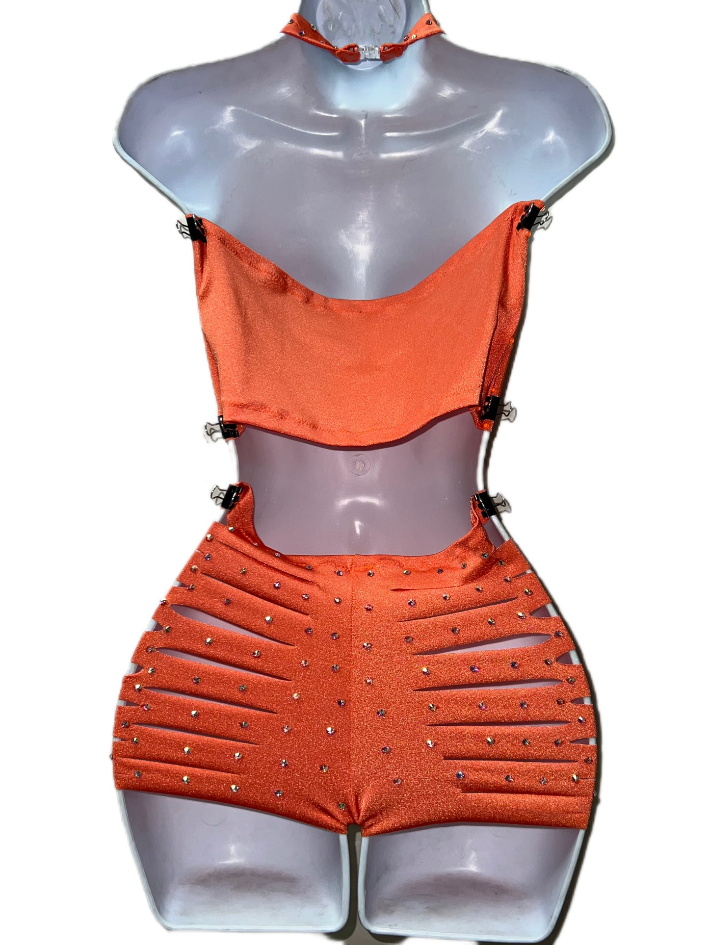 ORANGE SHORTS SET