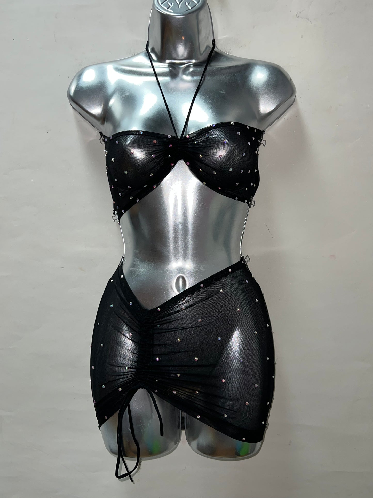 Two Piece Blk Mesh Set